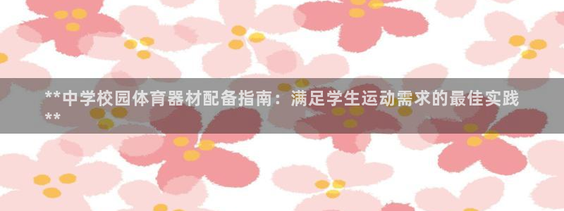 富联娱乐正规吗安全吗：**中学校园体育器材配备指南：
