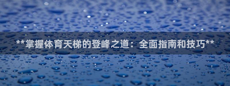 富联金融：**掌握体育天梯的登峰之道：全面指南和技巧**