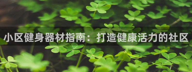 富联平台用户登陆：小区健身器材指南：打造健康活力的社